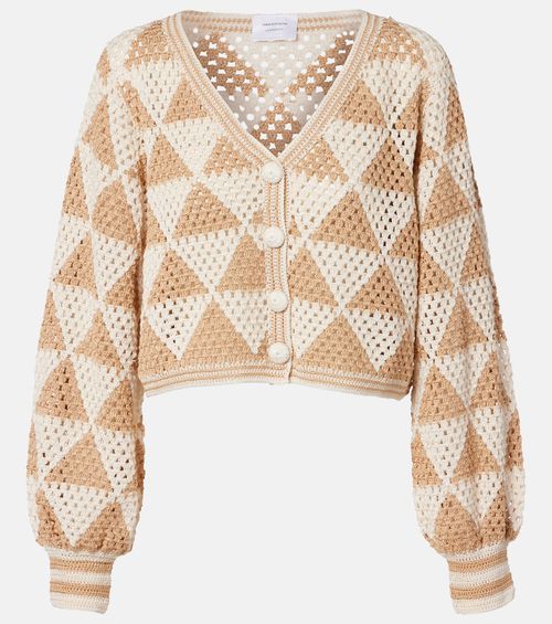 Maija crochet cropped cotton cardigan