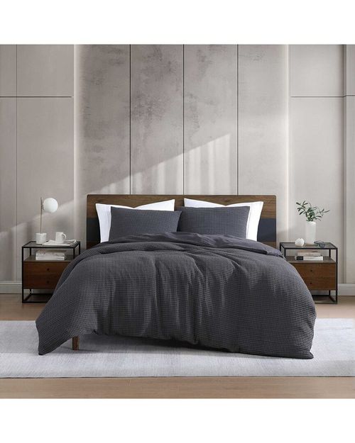 KCNY Solid Waffle Duvet Set