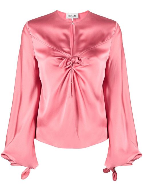 Satin-finish knot-detail blouse - Pink