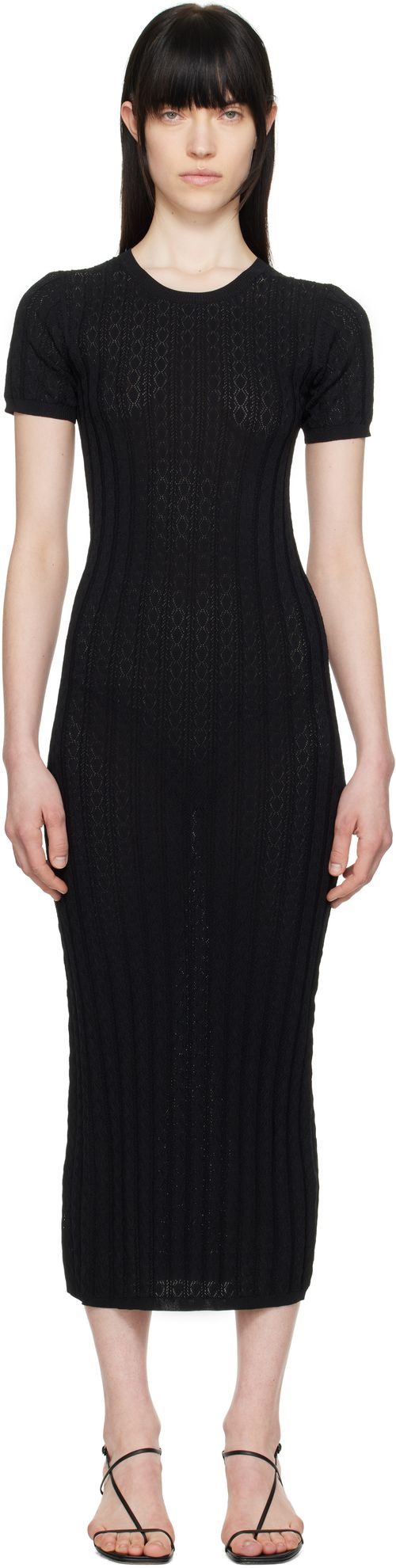Loulou Studio Black Aruba Midi Dress