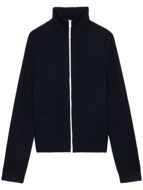 Ribbed wool cardigan - Blue