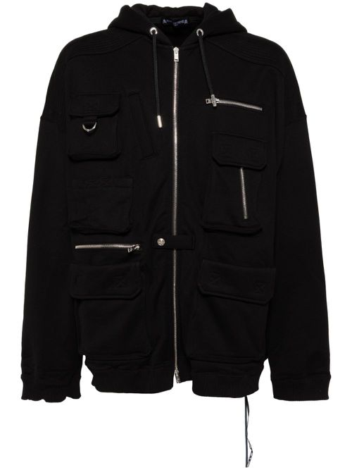Multi-pocket hoodie - Black