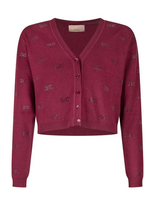 Kids Red Embellished Cardigan