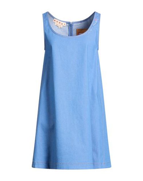 Woman Mini dress Blue Size 10 Cotton, Elastane