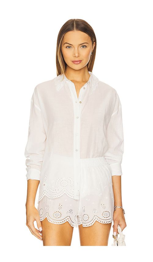 LoveShackFancy Orsay Top in White. -  XL also in