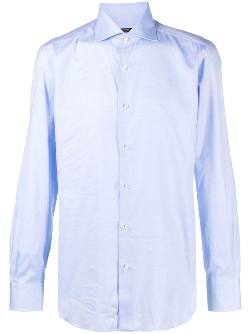 Plain button-down shirt - Blue
