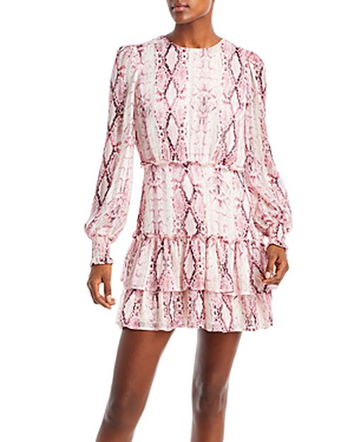 Metallic Stripe Snake Print Mini Dress - 100% Exclusive