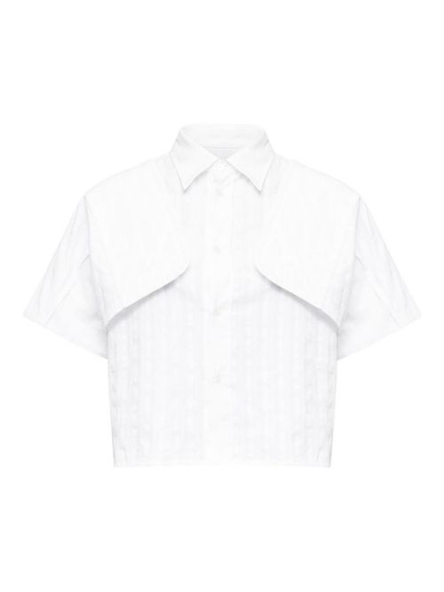 White Grey Jacquard Shirt