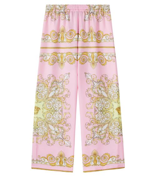 Spring Barocco silk twill pants