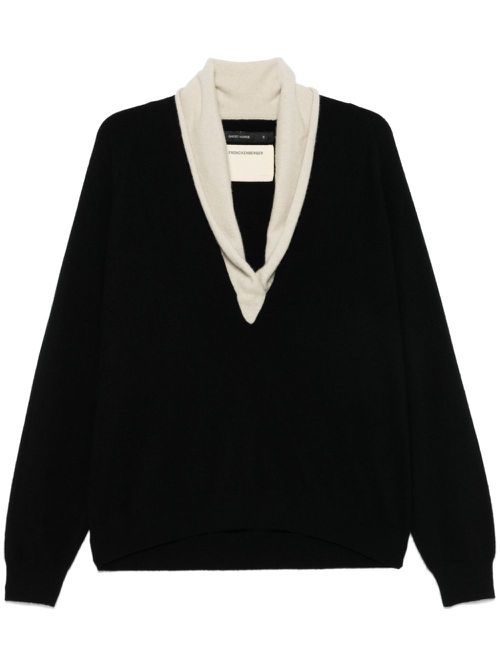 Shawl-collar sweater - Black