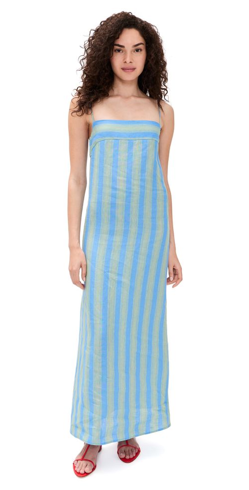 Laura Linen Dress Seaport Stripe