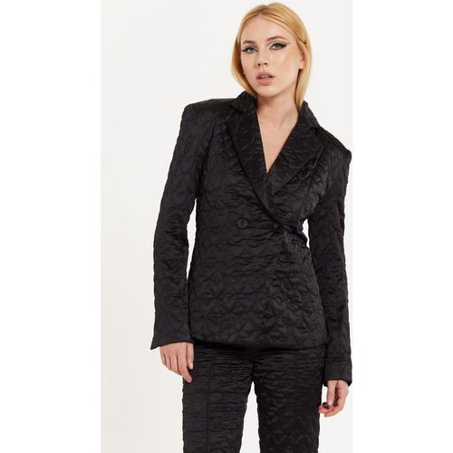 House Of Holland Heart Quilted Blazer In Black