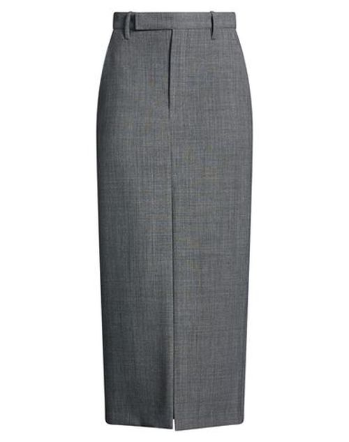 Woman Maxi skirt Grey Size 4 Polyester, Virgin Wool, Elastane, Brass