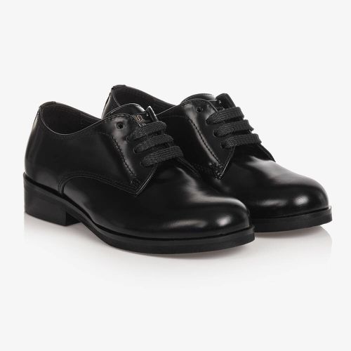 Boys Black Leather Lace-Up Shoes - Size: 33 Kids From Childrensalon