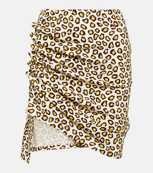 Leopard-print jersey miniskirt