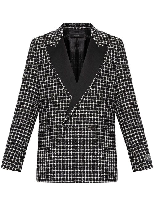 Bouclé double-breasted blazer - Black