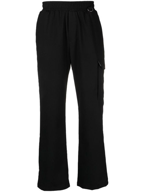 Elasticated-waist ring-detail trousers
