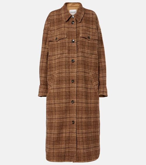 Gislene checked virgin wool coat
