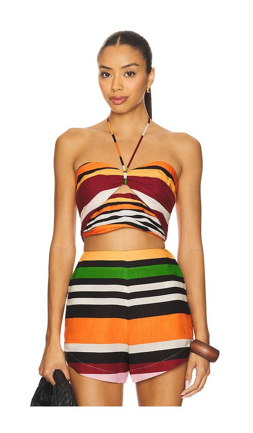 Cala de la Cruz Naos Top in AgaveBW in Orange,Red,White.  XS. Also in