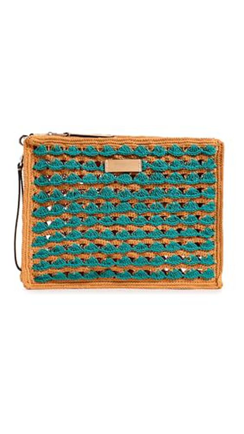Tory Burch Women's Ella Hand-Crocheted Pouch, Multi, One Size