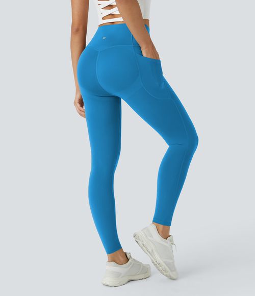 UltraSculpt™ SoCinched High Waisted Butt Lifting Tummy Control Pocket Shaping Workout Leggings  - Vallarta Blue