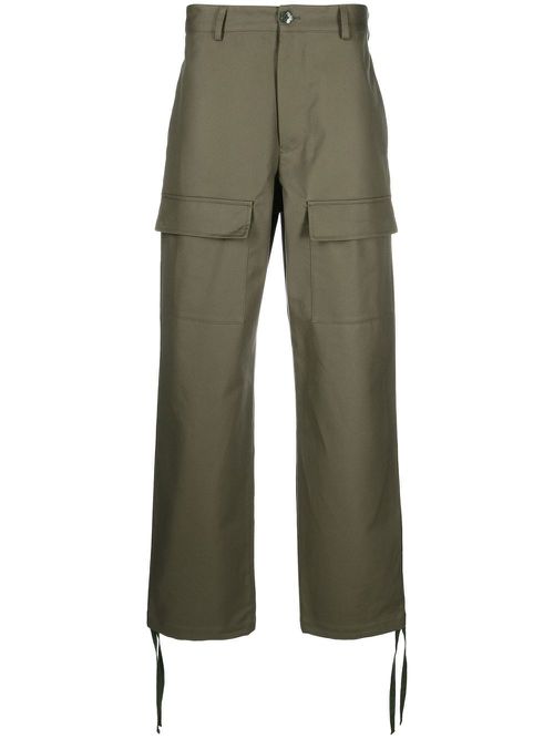 Straight-leg cargo trousers - Green