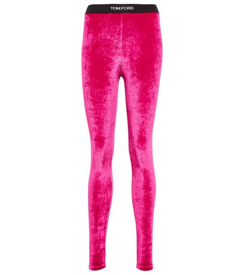 Logo velvet leggings