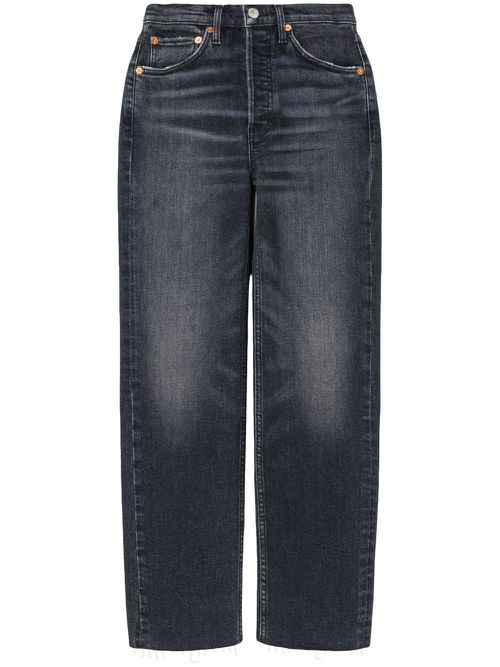 High-rise cropped jeans - Black