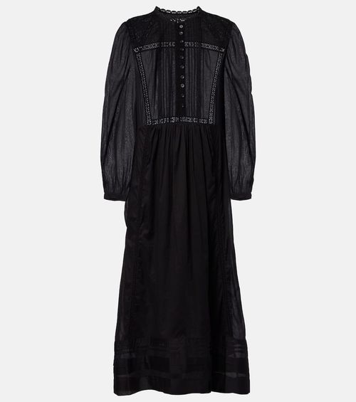 Gisela lace-trimmed cotton maxi dress