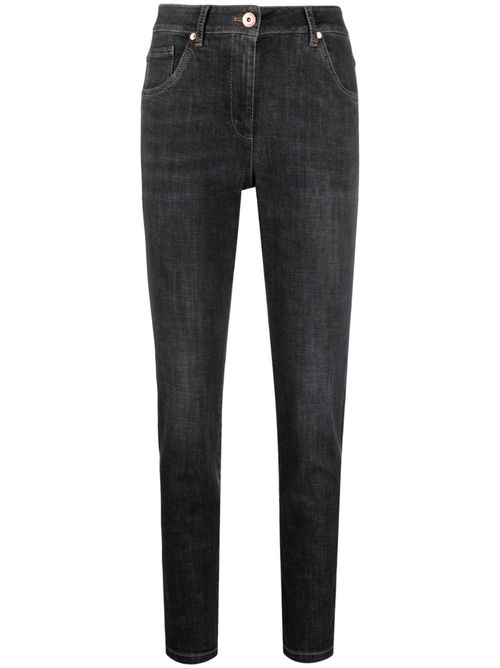 High-waisted skinny jeans - Grey