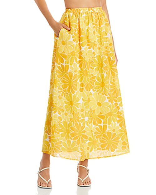 Danita Floral Print Linen Maxi Skirt