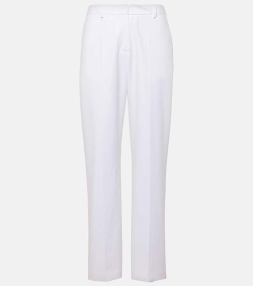 Low-rise cotton slim pants