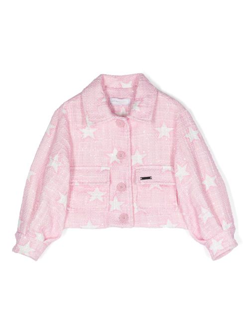 Star-print tweed jacket - Pink