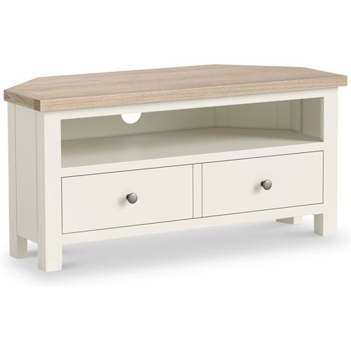 Trelan 100cm Corner TV Unit | Coconut White or Grey | Roseland