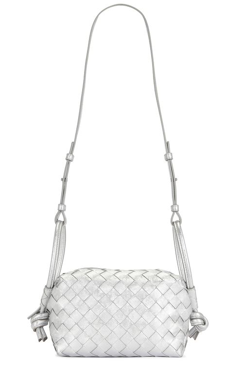 Bottega Veneta Loop Top Handle Bag in Silver - Metallic Silver. a
