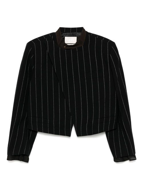 LESS striped cropped jacket - Black