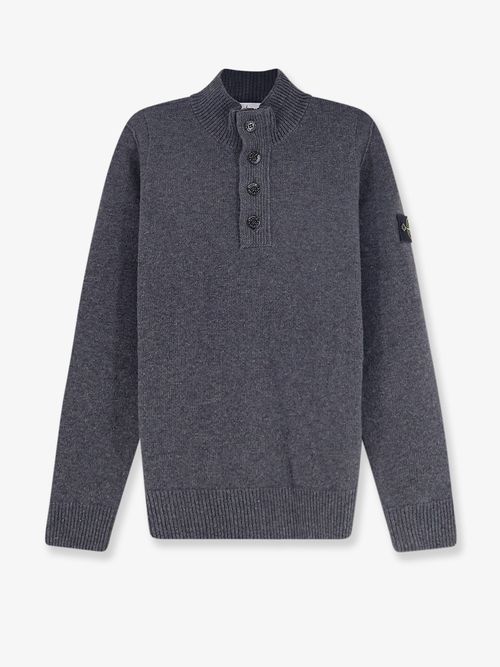 Virgin Wool Blend Sweater — Gray