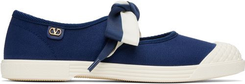 Valentino Garavani Blue & Off-White Bay By Bay Ballerina Sneakers