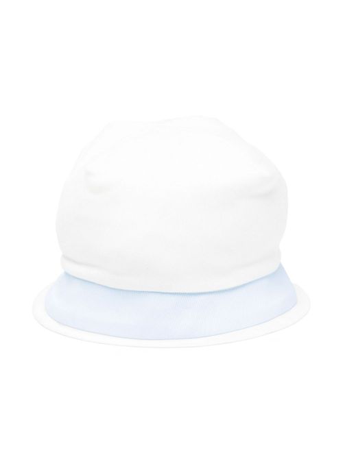 Contrasting-stripe hat - White