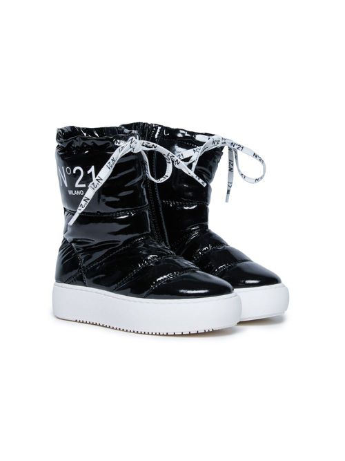 Logo-print snow boots - Black
