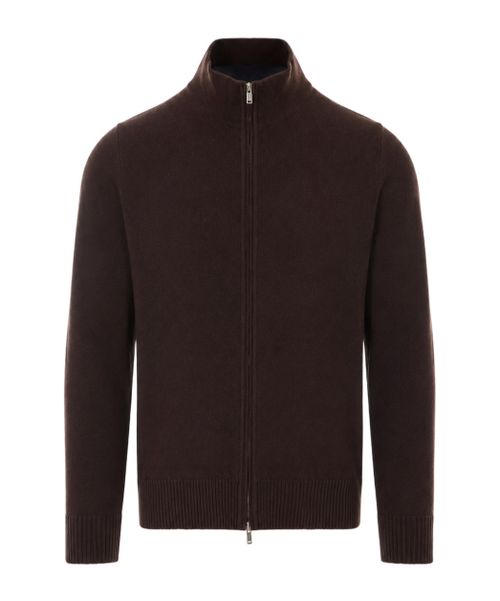 Long-sleeve zip-up cardigan