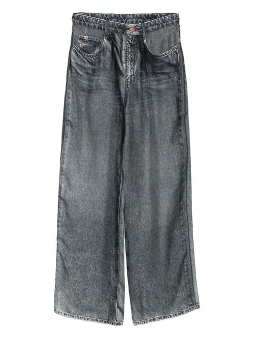 Denim Print Silk Trousers
