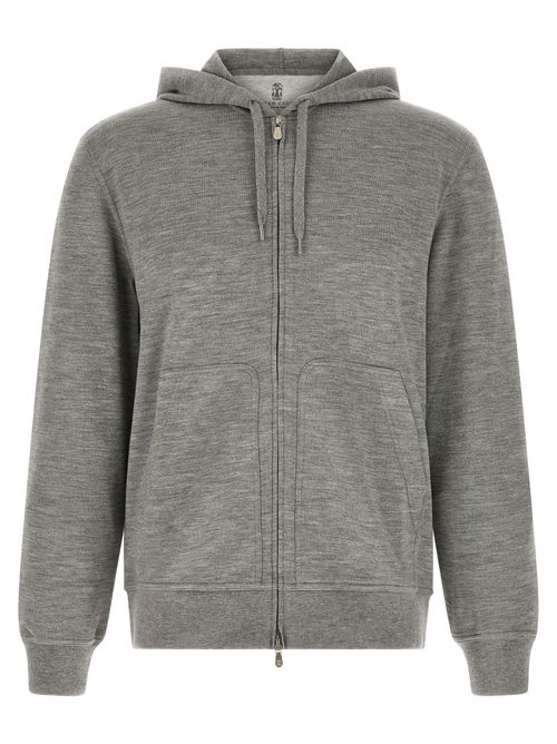 Cashmere and Silk Blend Hoodie — Gray
