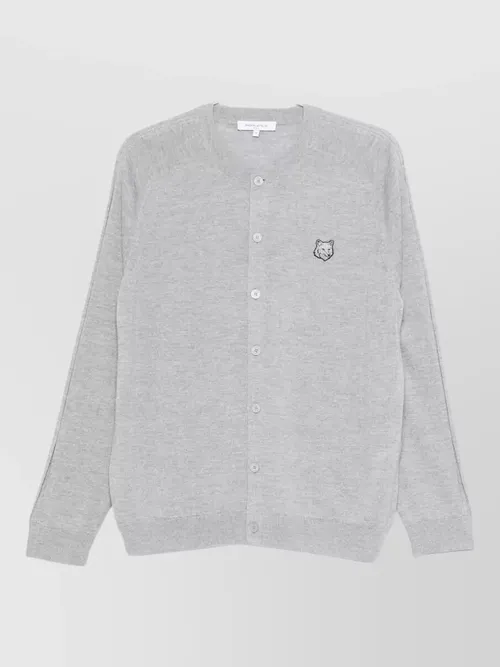 Maison Kitsuné - fox head wool knit cardigan