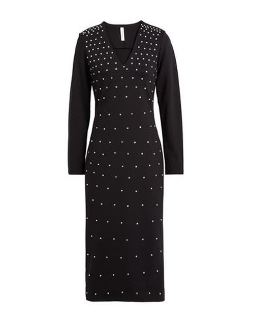 Woman Midi dress Black Size M Viscose, Nylon, Elastane