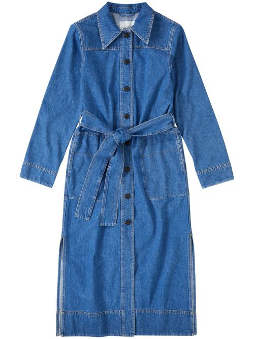 Denim shirt midi dress - Blue