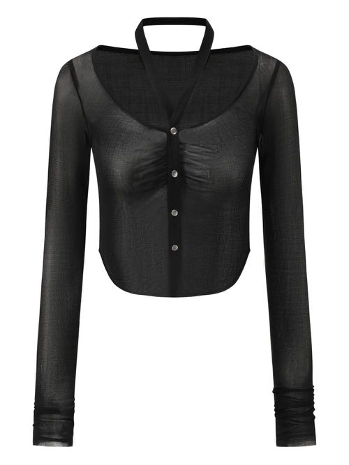 OUDE WAAG silk top - Black