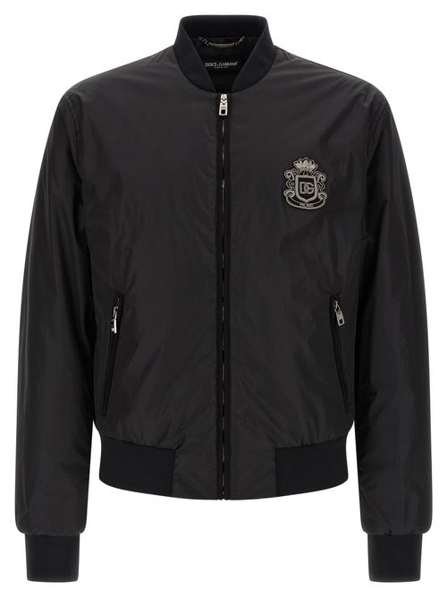 Technical Polyamide Bomber Jacket — Black