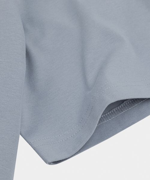 Letterboy Embroidery Short Sleeve T-Shirt Mist Blue