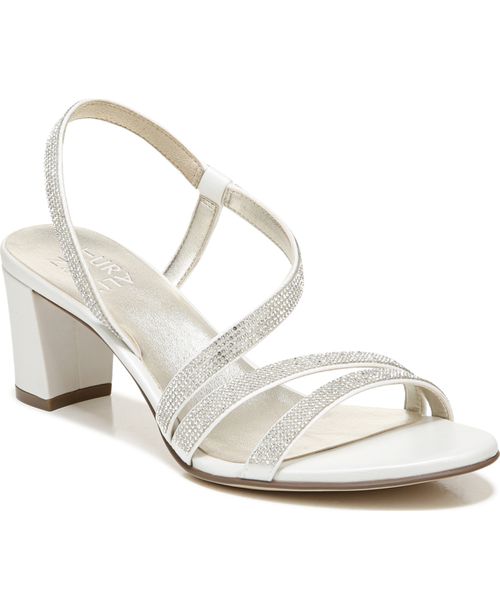 Vanessa Strappy Dress Sandals - White Fabric